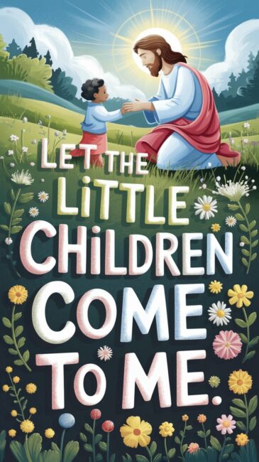 Let the little children come to me Christian wallpaper
