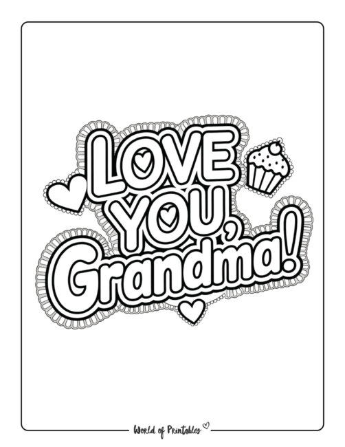 Love You Grandma Mothers Day Coloring page