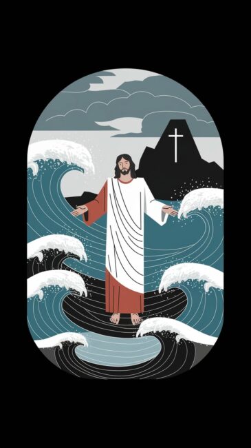 Modern Jesus on a Storm Christian Wallpaper