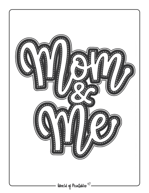 Mom and Me Printable coloring page