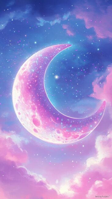 Moon and Pastel Clouds Aura Phone Backgrounds