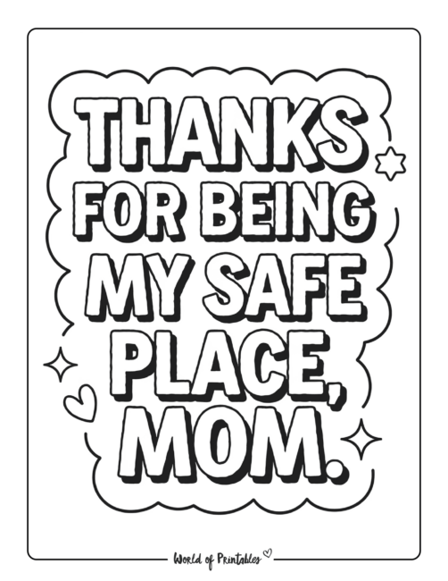 Mother’s Day Coloring Page for Teens to Mom