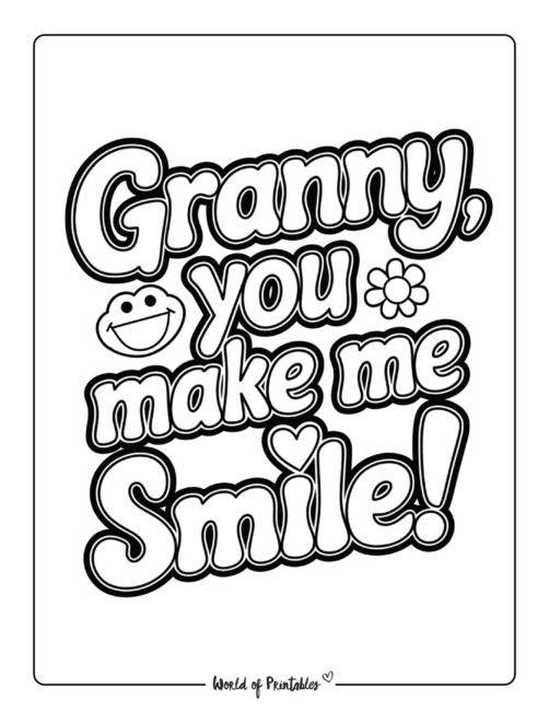 Mothers Day Coloring Sheet for Granny