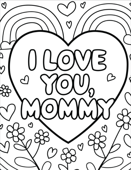 Mother&rsquo;s Day cards to color for Kids