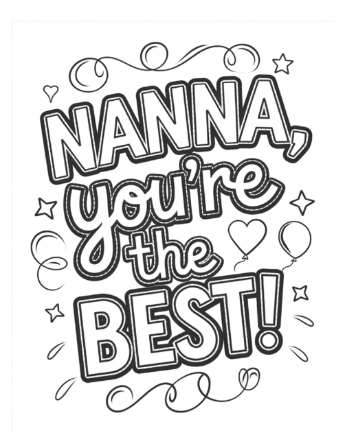 Mother&rsquo;s Day cards to color for Nanna