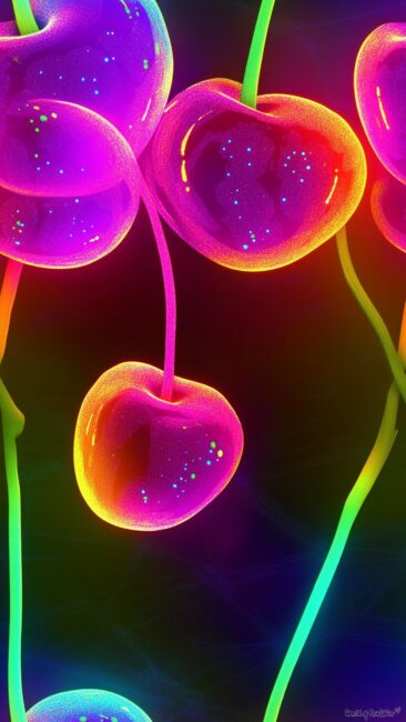 Neon Cherry Aesthetic Wallpaper