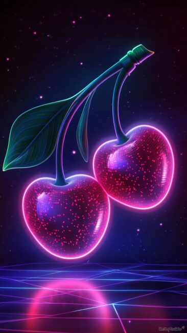 Neon Disco Cherry Wallpaper
