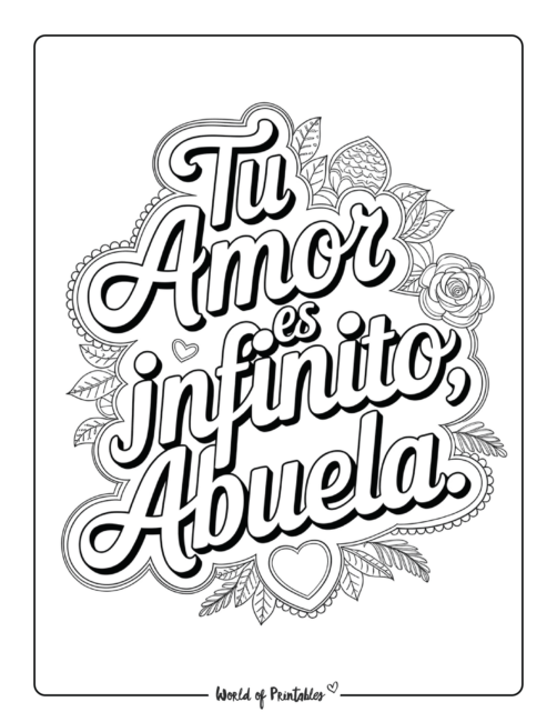 Página para Colorear para la Mejor Abuela