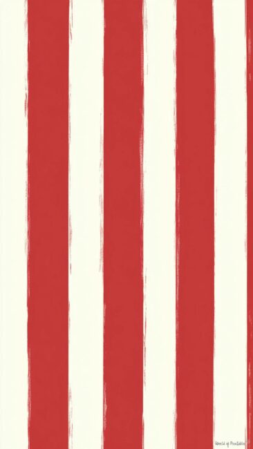 Painted Stripes in Cherry Red Wallpaper