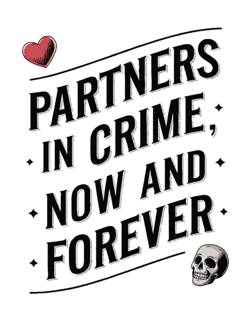 Partners in Crime Printable valentines day card.