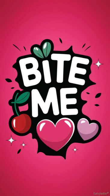 Pink Bite Me Cherry Aesthetic Wallpaper