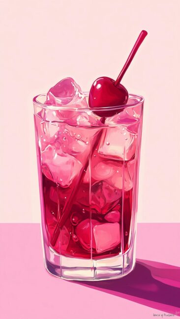Pink Cherry Drink Wallpaper