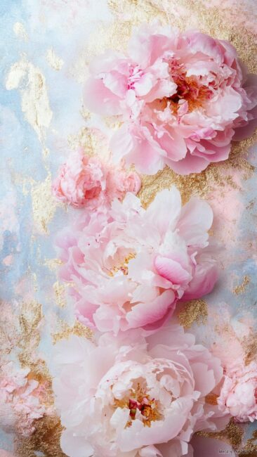 Pink Peonies Rococo Phone Backgrounds