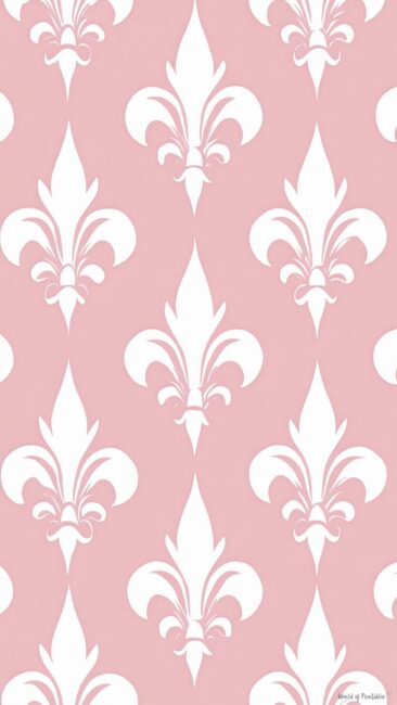 Pink Repeat Pattern Rococo Design Wallpapers