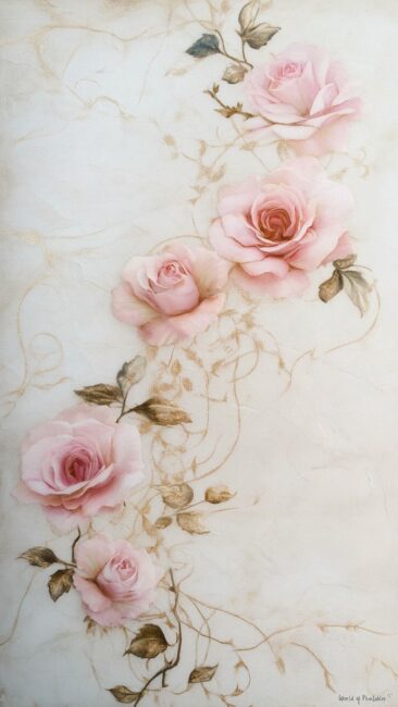 Pink Roses Rococo Wallpapers for Phone