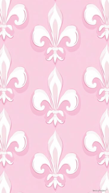 Pink and White Rococo Pattern Wallpapers