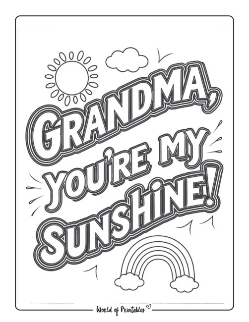 Printable Grandma Mothers Day Coloring Page