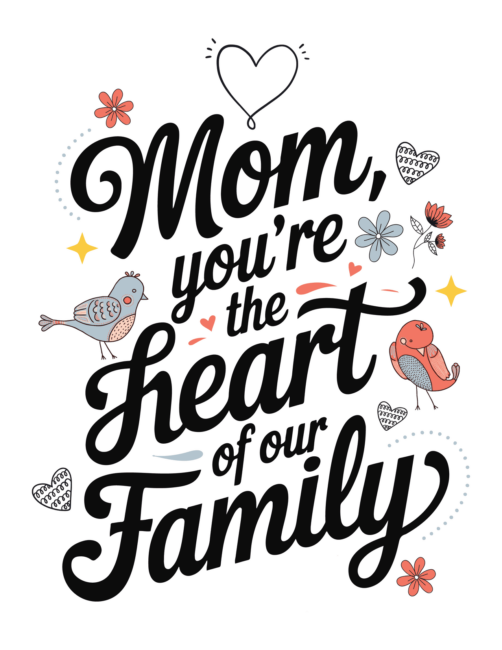 Printable Mothers Day Cards Heart of the Family