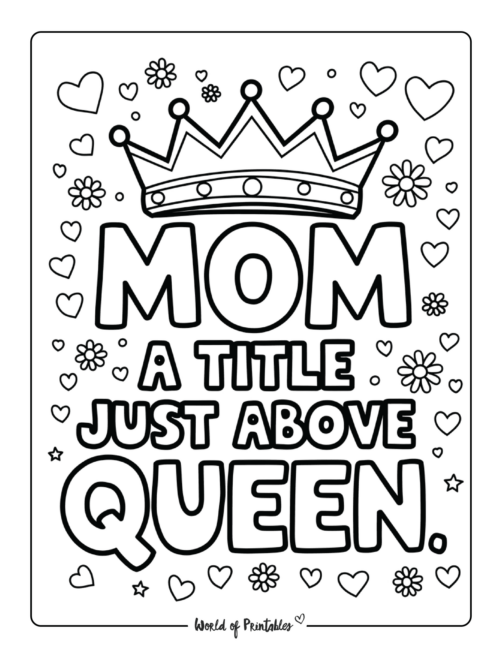 Printable Mothers Day Coloring Page