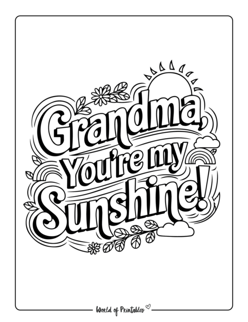 Printable Mother’s Day Coloring Page for Grandma