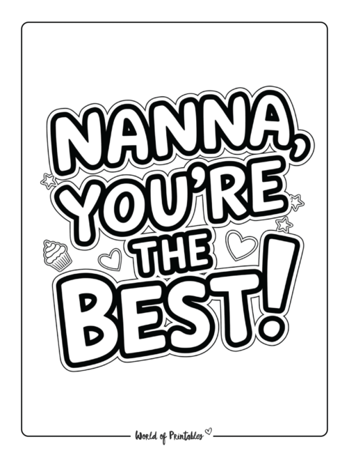 Printable Mothers Day Coloring Page for Nanna
