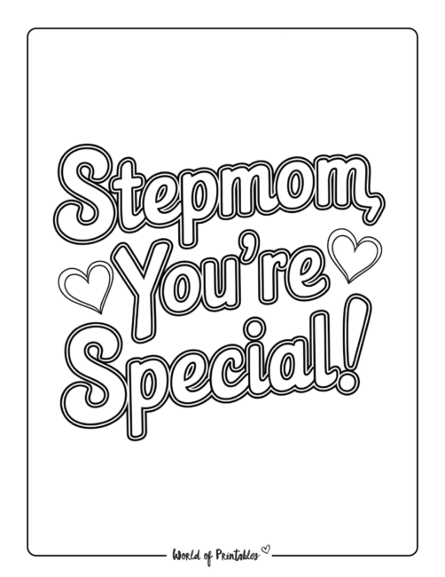 Printable Mothers Day Coloring page for Stepmom