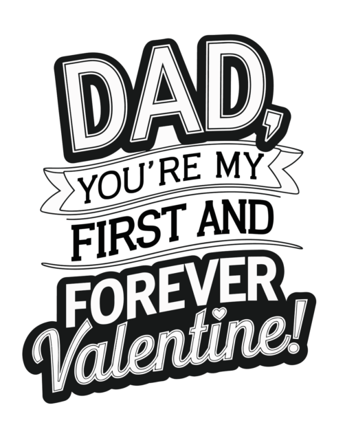 Printable valentine card for Dad