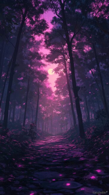 Purple Forest Aura Wallpapers for Phone