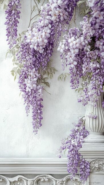 Purple Rococo Floral Wallpapers