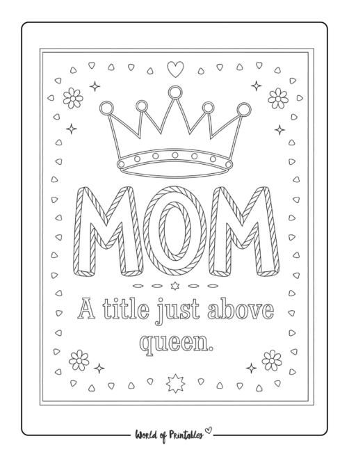Queen Mothers Day Coloring Page