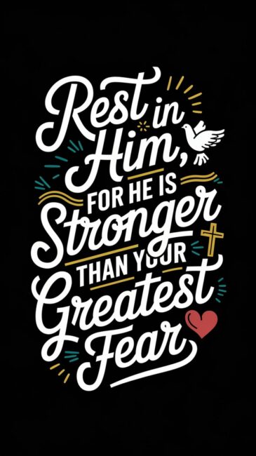Rest in Him, for He is stronger than your greatest fear Jesus Wallpaper