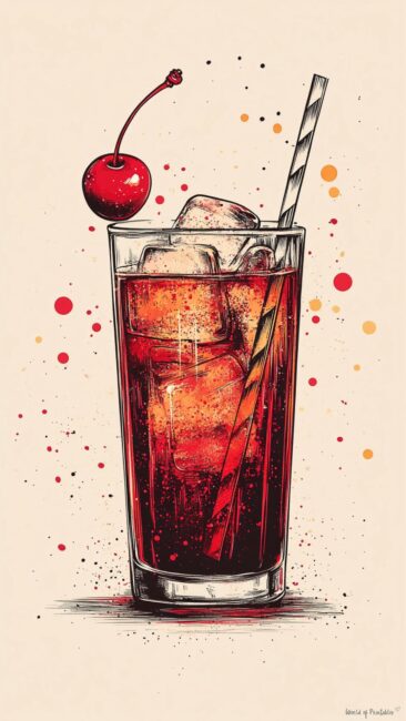Retro Cherry Cola Wallpaper