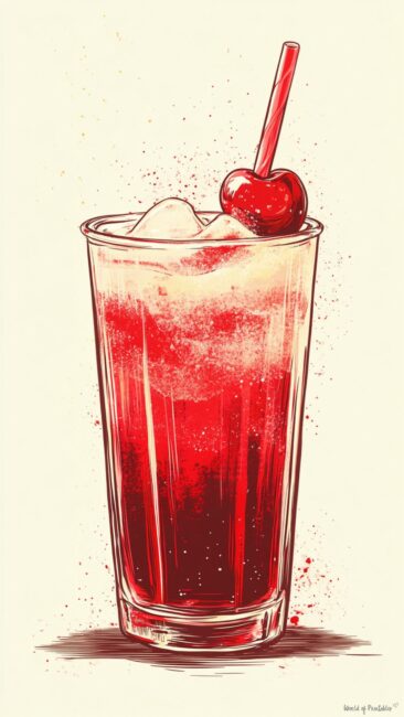 Retro Cherry Soda Wallpaper
