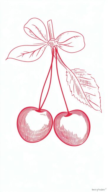 Simple Cherry Illustration Wallpaper
