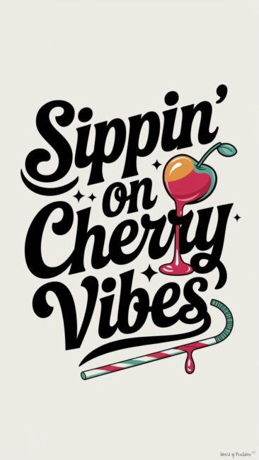 Sippin on Cherry Vibes Wallpaper