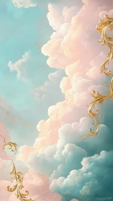 Soft Pastel Clouds Rococo Wallpapers for Phone