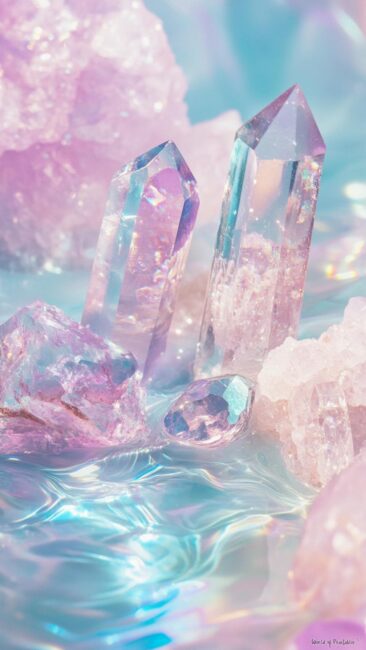 Soft Pastel Crystals Aura Wallpaper