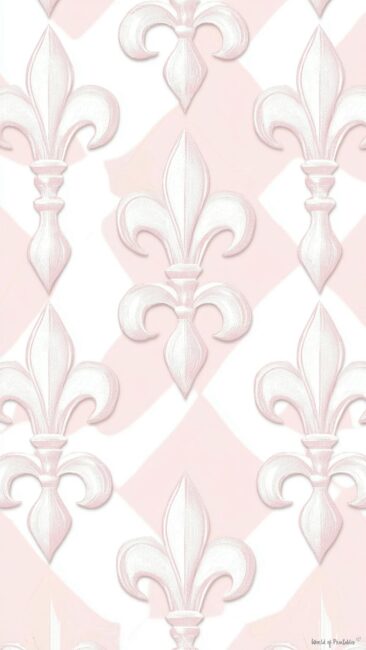 Soft Pink Rococo Pattern Wallpapers