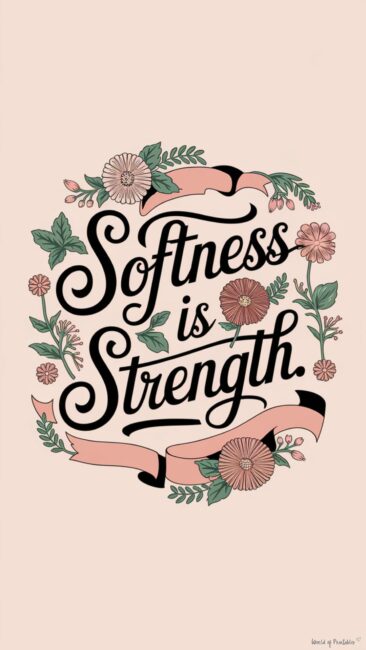 Softness is Strength Rococo Design Wallpapers