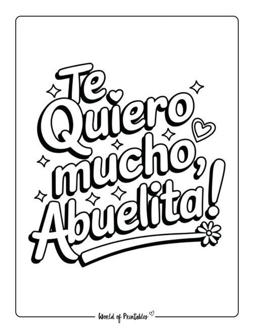 Spanish Mothers Day Coloring Page for Abuelita