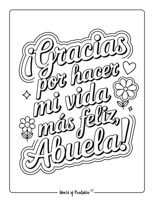 Spanish Mother’s Day Coloring Page for Abuelita