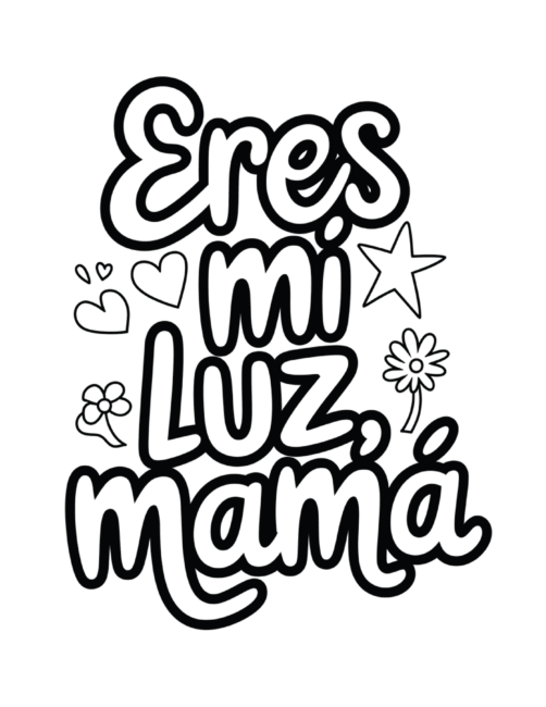 Spanish Mother&rsquo;s Day cards to color for kids