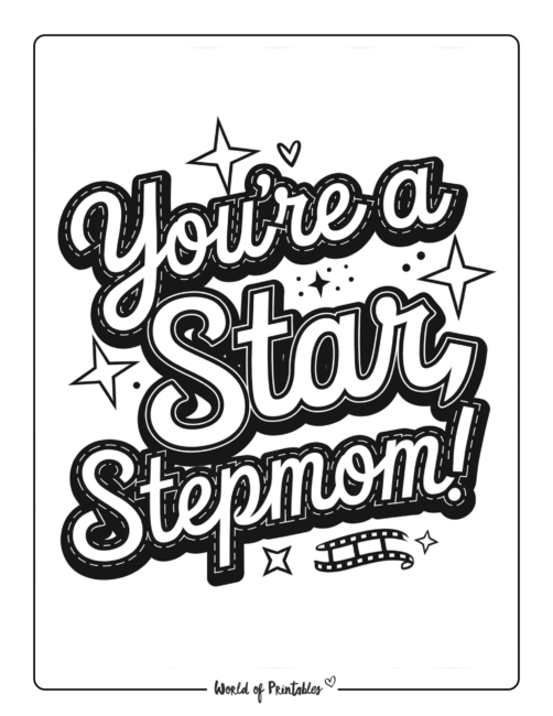 Stepmom Printable Mothers Day Coloring Page