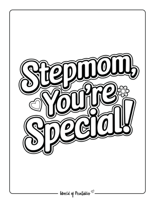 Stepmom You&rsquo;re Special Mothers Day Coloring Page