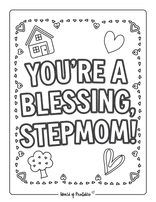 Stepmom blessing printable coloring page