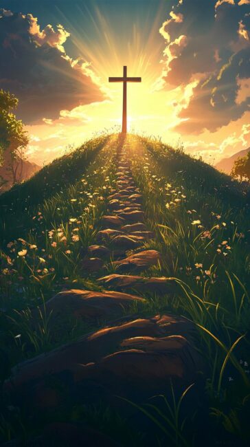 Sunrise and Cross Wallpaper
