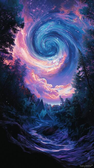 Swirling Sky Aura Wallpaper for Phone