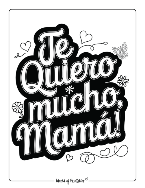 Te quiero mucho, mamá página del Día de las Madres