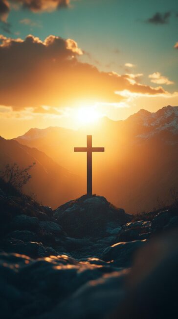 The sun and Jesus Cross Wallpaper