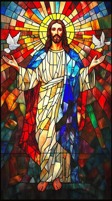Traditional Stained Glass Jesus Background